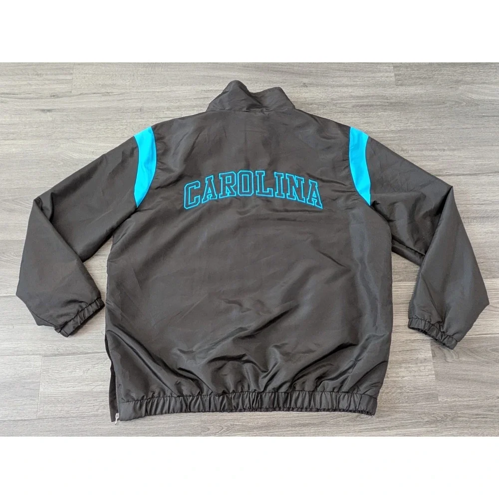 NFL Carolina Panthers Black Quarter‎ Zip Pullover Windbreaker Jacket Size XXL